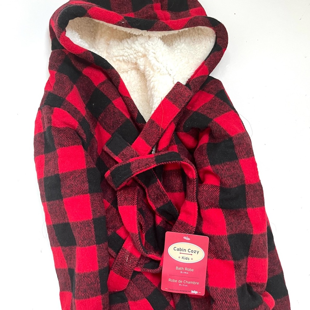 NWT Kids size 2/3 Red Plaid Robe